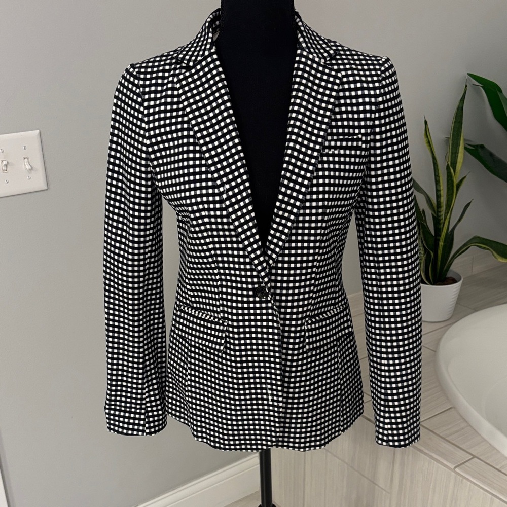 Black & White Gingham Banana Republic Women’s Blazer